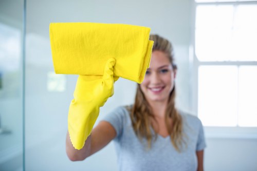 Workers following safe practices in a structured workplace environment