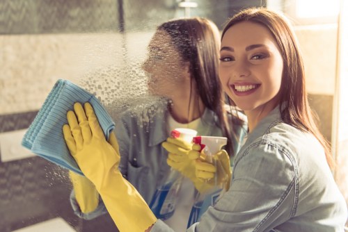 Staff using personal protective equipment during work