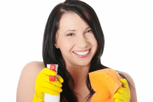 Kitchen surfaces being cleaned during house cleaning
